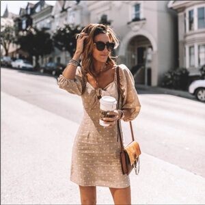 J.O.A. Polka dot puff sleeve dress 3070